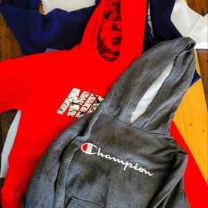 Boys XL hoodie bundle of 4- Champion- Nike- Ps4- Zine